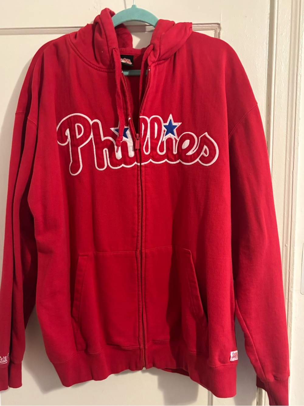 Stitches Red Phillies Zip-Up Hoodie